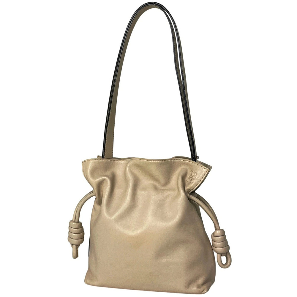 Loewe Flamenco Knot Shoulder Bag Anagram Leather Beige Cream
